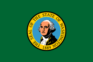 State of Washington flag, image by Mario Fabretto from the FOTW web site.